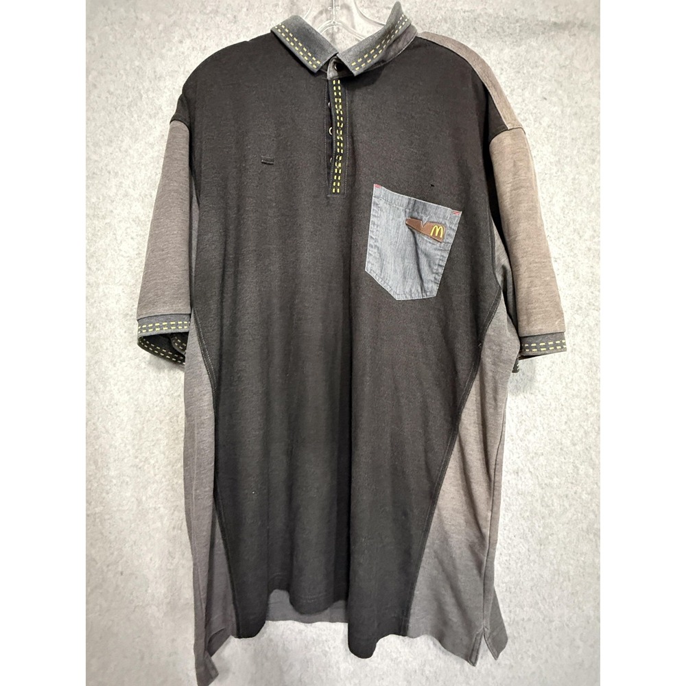 Timeless Elements For McDonald's Polo Shirt Mens 2XL Gray Colorblock Pocket